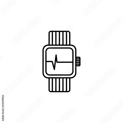 smart watch with pulse icon. Element of medicine for mobile concept and web apps illustration. Thin color line icon for website design and development, app development