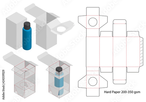Box packaging die cut template design. 3d mock-up