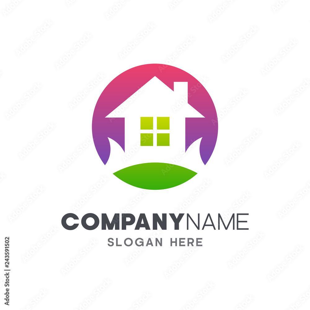 house in circle shape logo template house in circle shape logo template