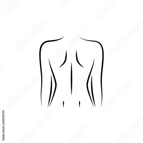 figure, female, column, spinal hand drawn icon