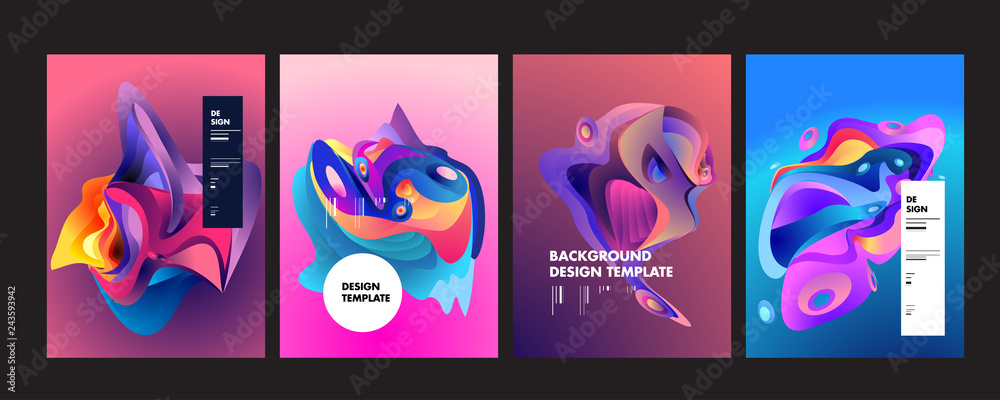 PrintSet of modern abstract vector poster background . Gradient geometric shapes of different colors in space design style. Template ready for use in web or print design PrintSet of modern abstract vector poster background . Gradient geometric shapes of different colors in space design style. Template ready for use in web or print design