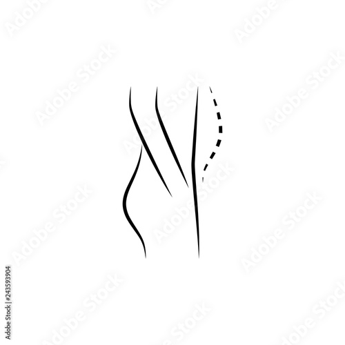 belly, surgery hand drawn icon