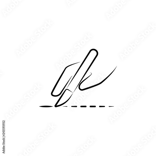 arm, surgery, beauty, scalpel hand drawn icon