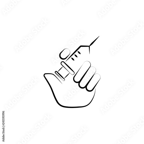  hand, needle, cosmetology, beauty hand drawn icon