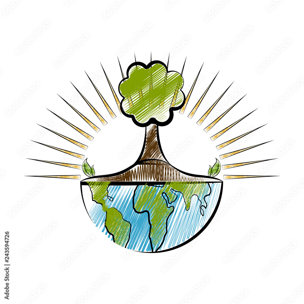 Forest On Half Earth Icon Earth Day Related Vector Stock Illustration -  Download Image Now - iStock