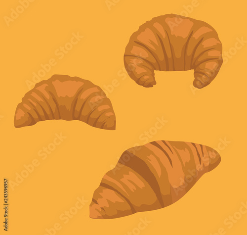 Bread Croissant Vector Illustration