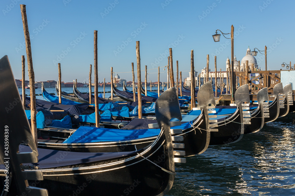 Gondola parking at  Grand Canal in Venice