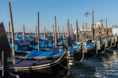 Gondola parking at  Grand Canal in Venice
