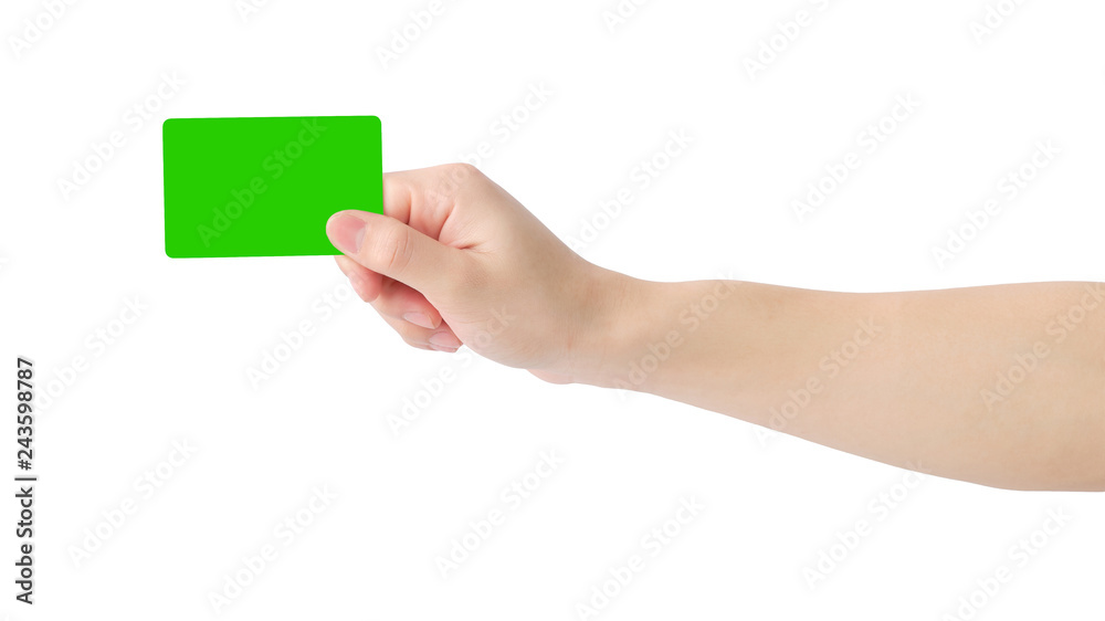 Hand holding empty card with your fingers on white background. clipping path. Hand holding empty card with your fingers on white background. clipping path.