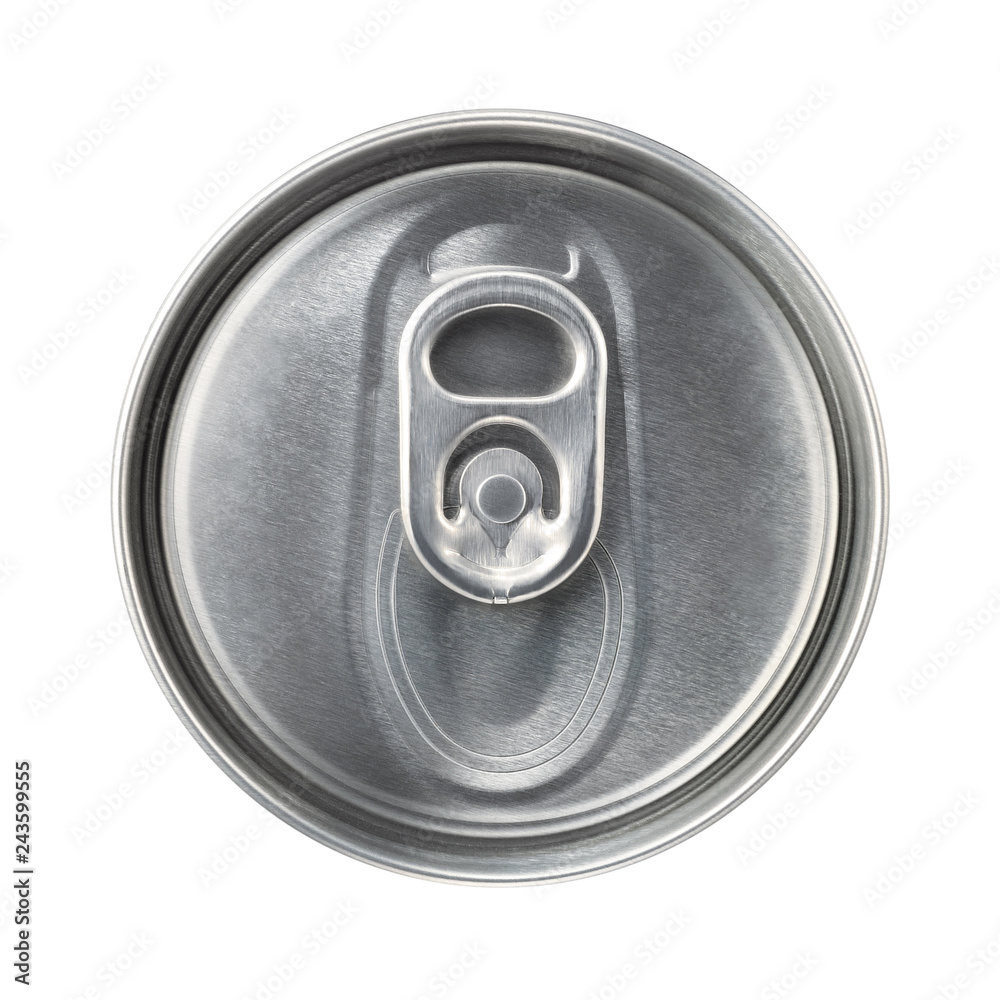 beer can on white background, view from the top beer can on white background, view from the top