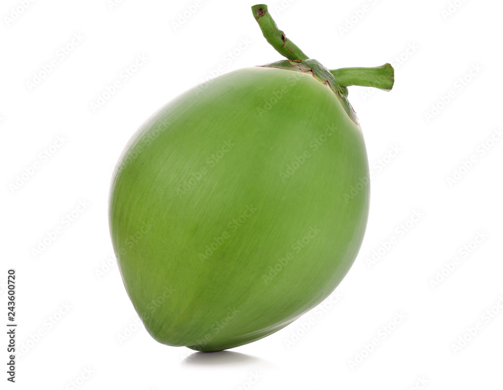 Green coconut fruit isolated on white background Green coconut fruit isolated on white background