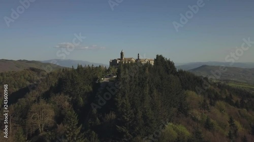 Ascending view above Monte Senario, Servite monastery in the commune of Vaglia, near Florence, Tuscany, in central Italy photo