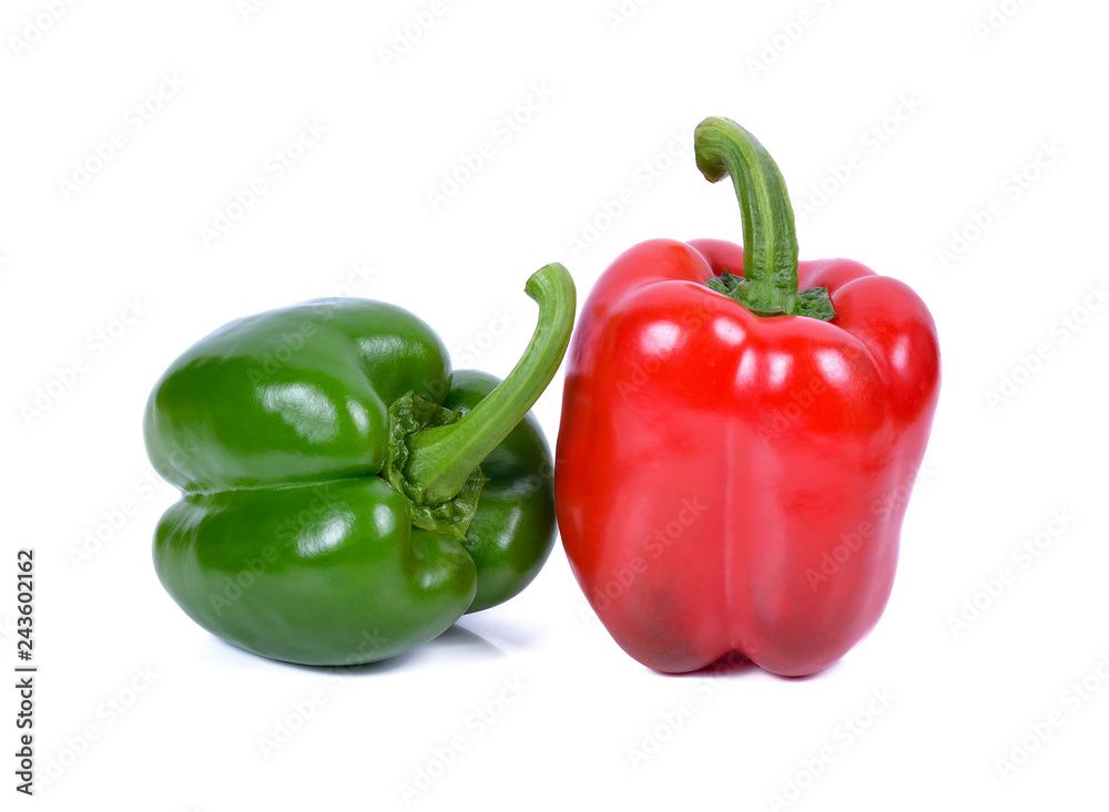 Fresh peppers isolated on white background