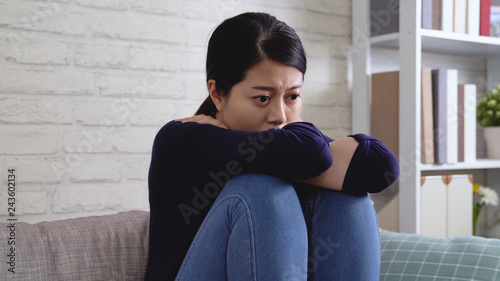 asian housewife with sadness face going to cry