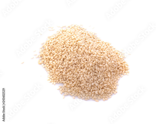 A sesame seeds on a white background