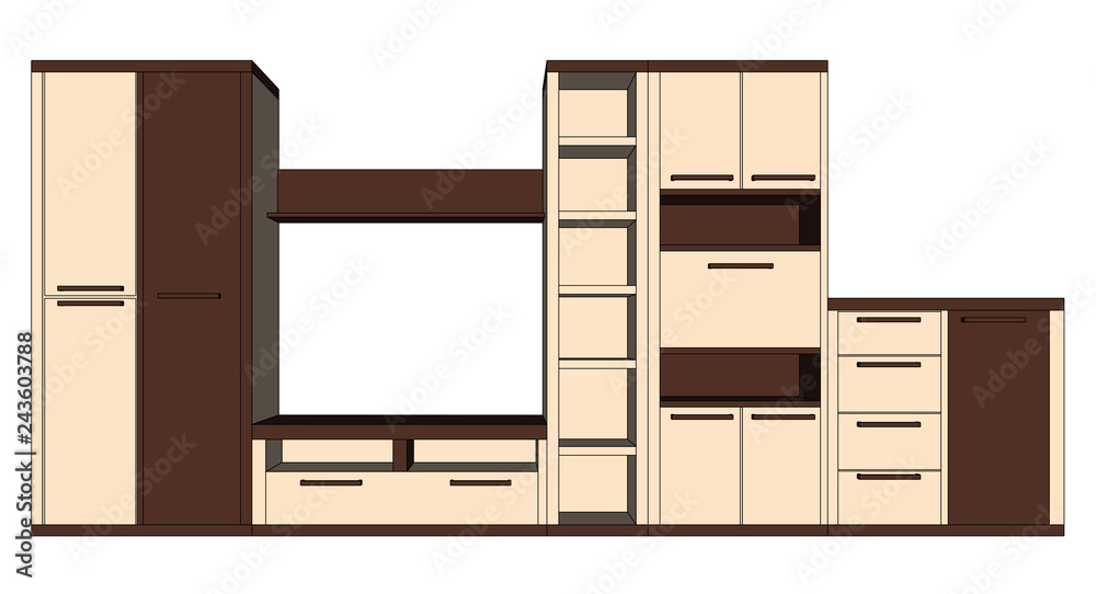 Vector furniture for the kitchen