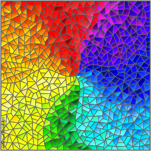 Abstract stained glass background , the colored elements arranged in rainbow spectrum
