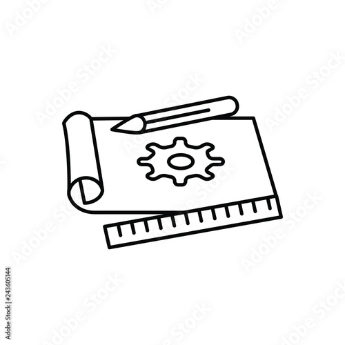 Black line icon for prototyping