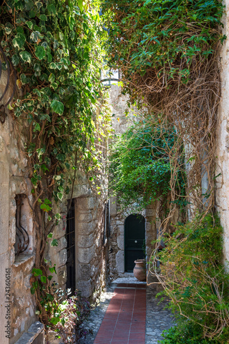 Fototapeta Naklejka Na Ścianę i Meble -  View of the beautiful narrow stone streets in Eze, France