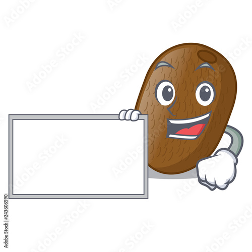 With board kiwifruit slices in the shape cartoon photo