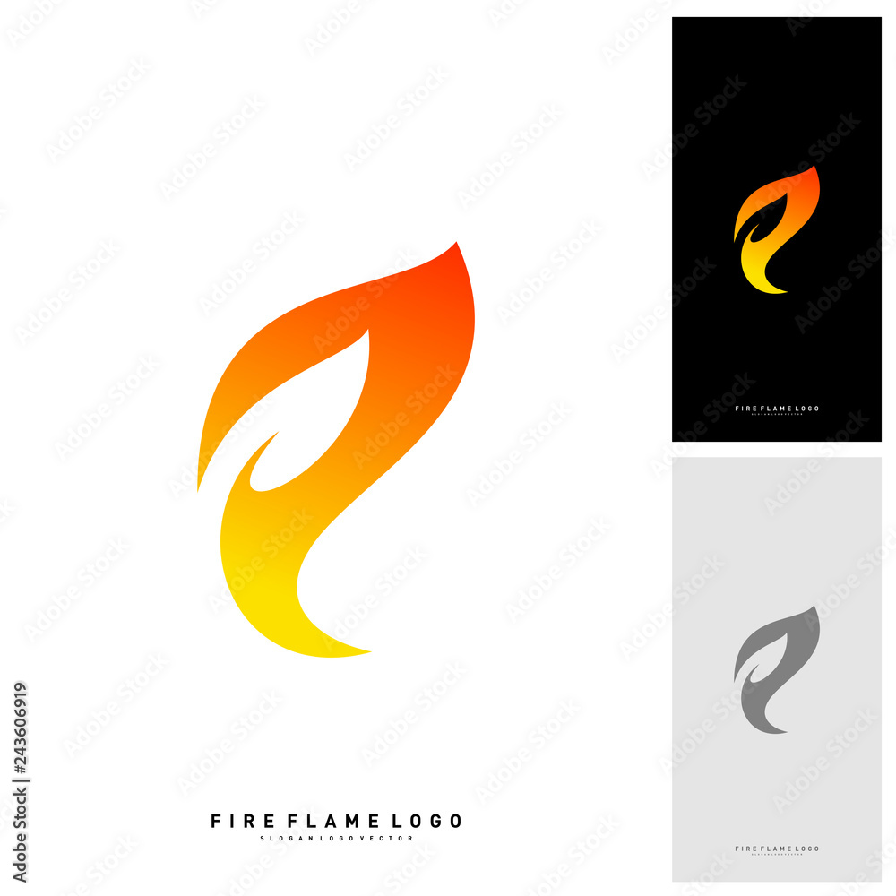 Fototapeta premium Fire Logo concept Vector. Fire leaf logo template vector