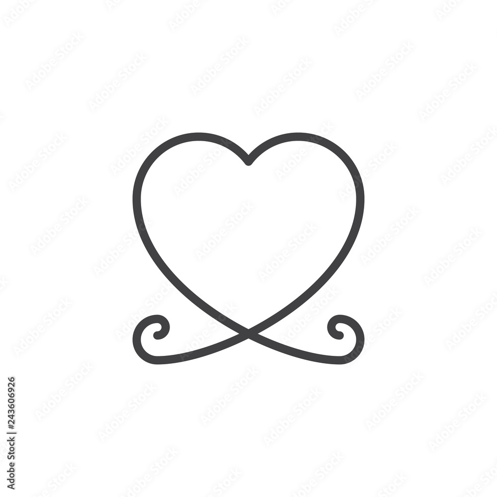 Heart shape line icon. linear style sign for mobile concept and web design. Abstract heart outline vector icon. Symbol, logo illustration. Pixel perfect vector graphics Heart shape line icon. linear style sign for mobile concept and web design. Abstract heart outline vector icon. Symbol, logo illustration. Pixel perfect vector graphics