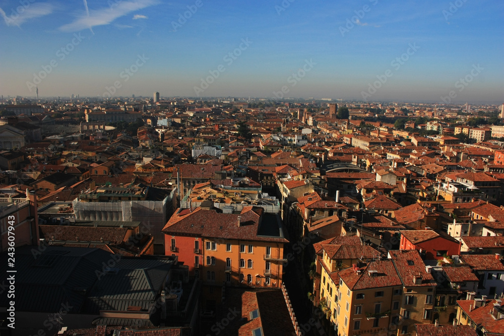 Panorama of the ancient city of Verona, Italy