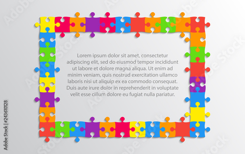 The Color Background Puzzle. Jigsaw Puzzle Banner.