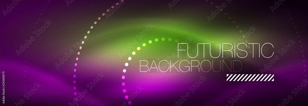 Glowing neon circle line dots, round line design, abstract style on black background. Neon abstract round circles Magic neon lights and glowing dots Glowing neon circle line dots, round line design, abstract style on black background. Neon abstract round circles Magic neon lights and glowing dots