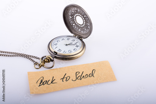 Back to school written title photo