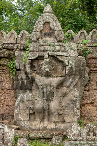 Garuda sculpture on Preah Khan temple wall