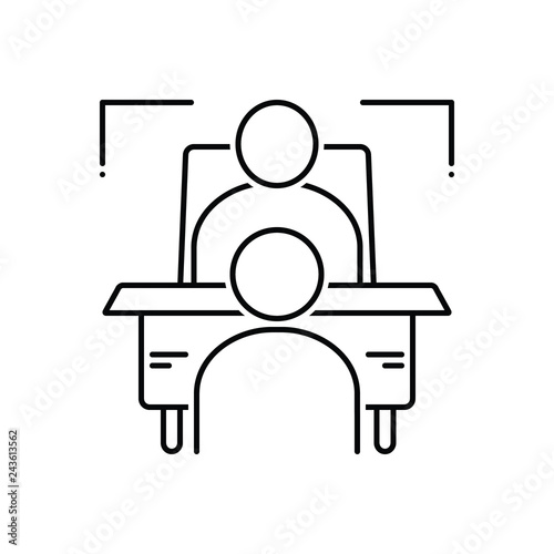 Black line icon for contextual 