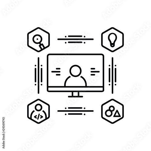 Black line icon for user 