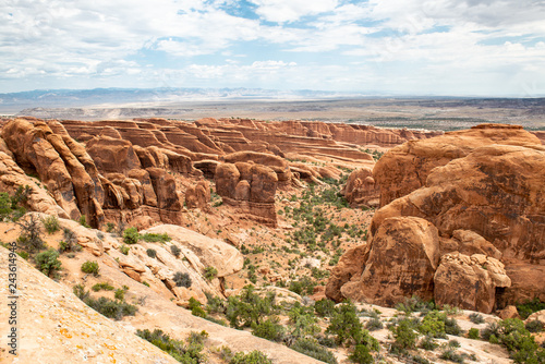 Fin Canyon seen from Devils Garden Trail in Arches National Park, Utah