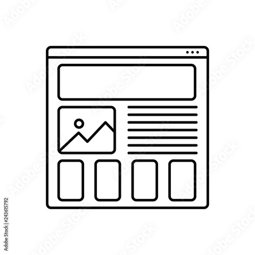 Black line icon for wireframing 
