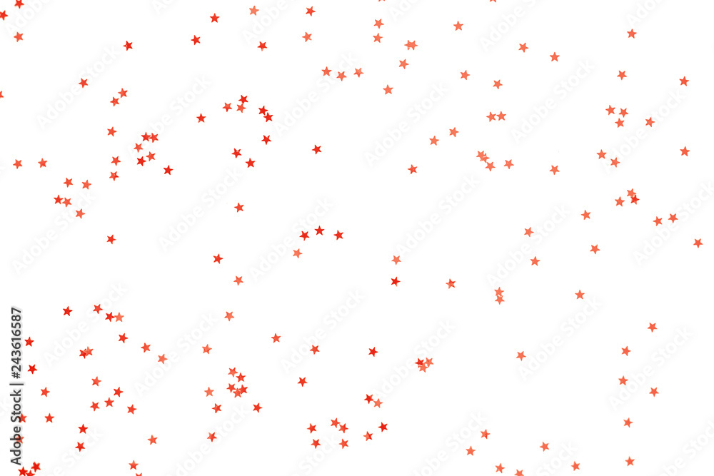Bunch of coral stars on white background.