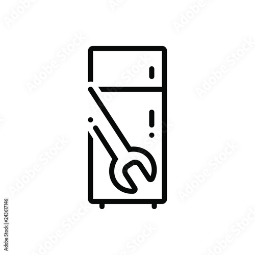 Black line icon for refrigerator