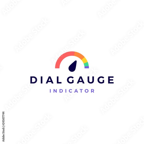 modern vibrant dial gauge logo vector icon illustration