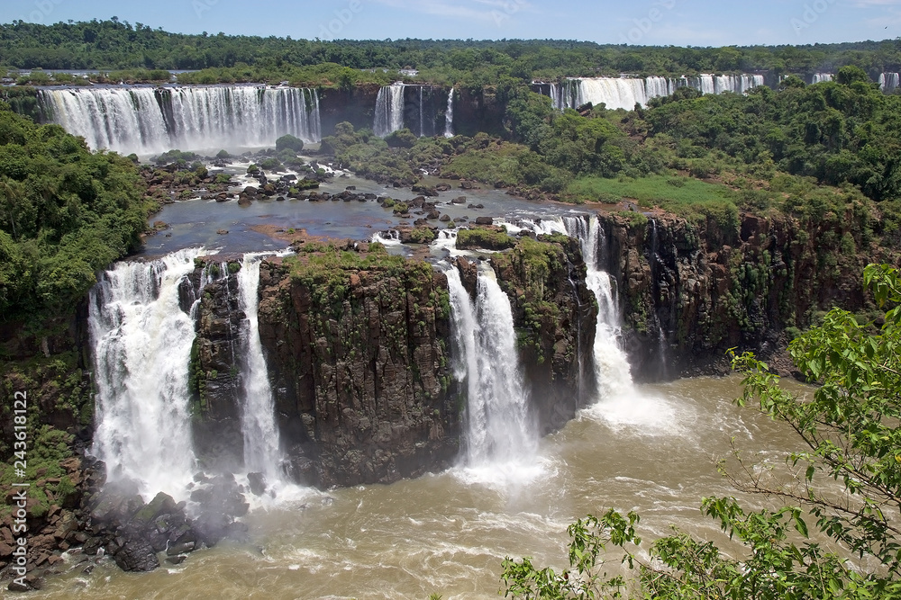 View of a section of the Iguazu Falls, from the Brazil side