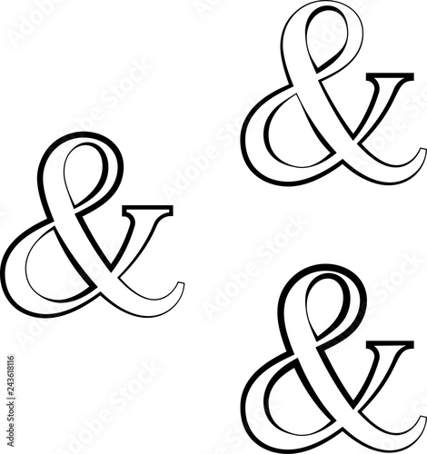 Ampersand Icon Calligraphic, Alphabet Ampersand Symbol