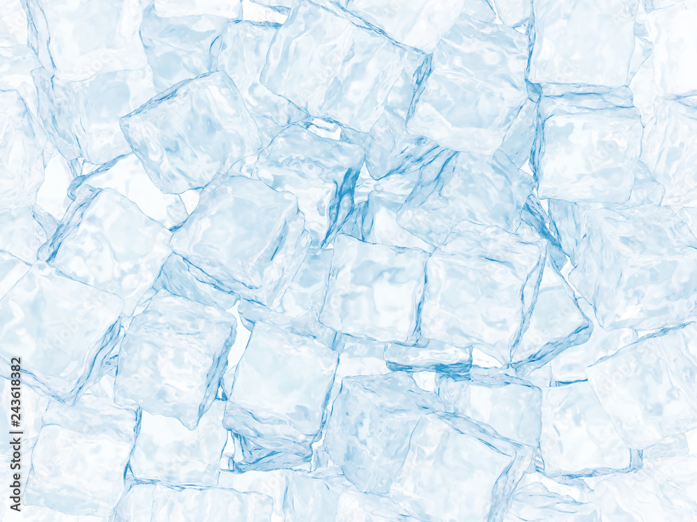 Background from large ice cubes of blue color. 3d illustration Background from large ice cubes of blue color. 3d illustration