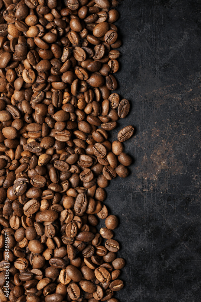 Roasted coffee beans background Roasted coffee beans background