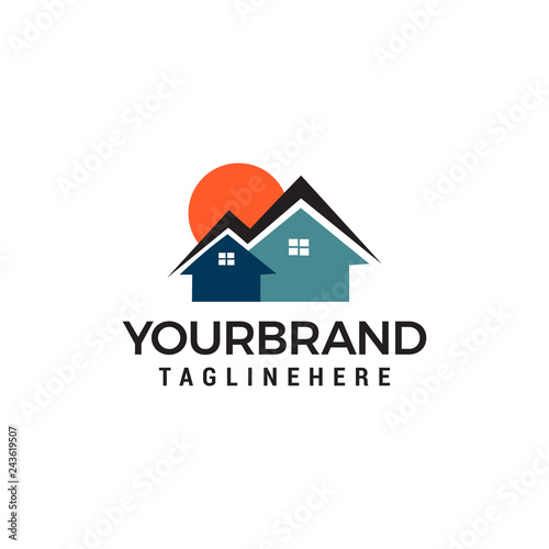 sun homes logo Real Estate Logo designs Template vector