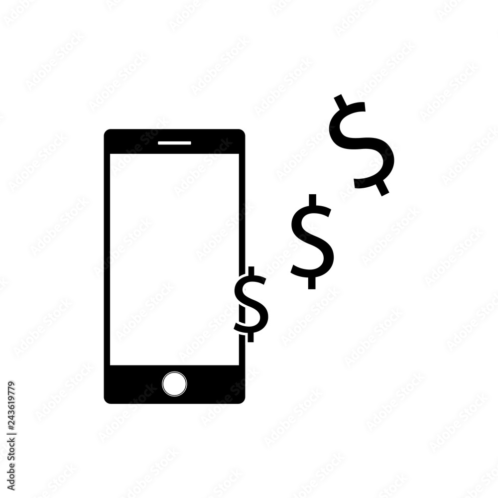 Mobile payment set isolated vector illustration flat style for web Mobile payment set isolated vector illustration flat style for web