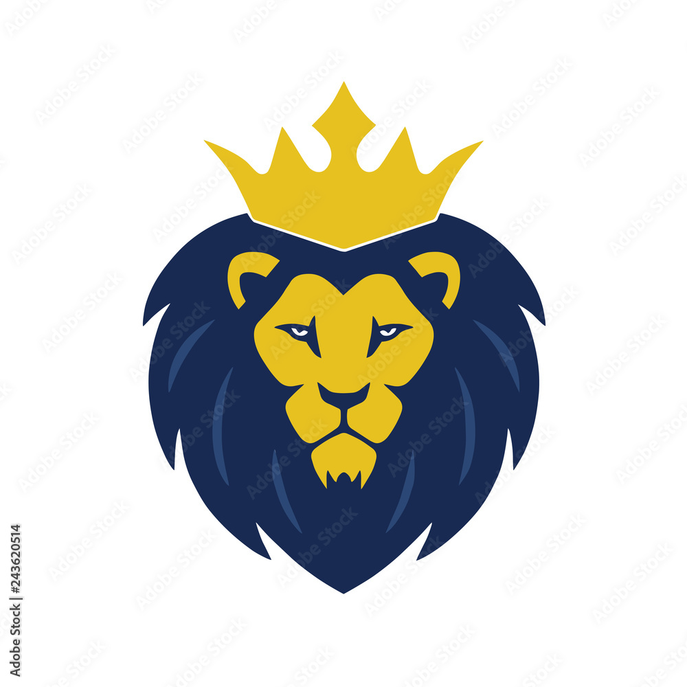Lion King Head Crown Logo Vector Lion King Head Crown Logo Vector