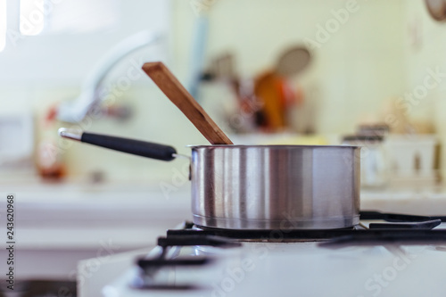 Cooking jam in the kitchen