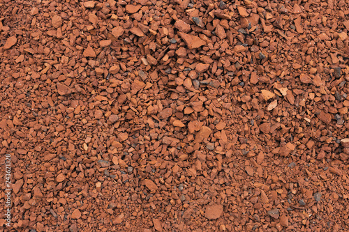 crushed red brick as a background of natural materials