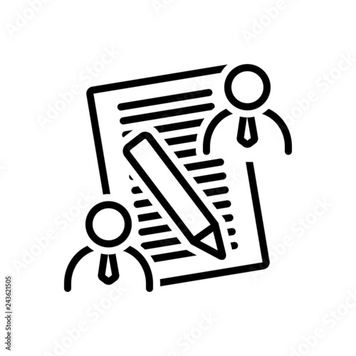 Black line icon for client brief  
