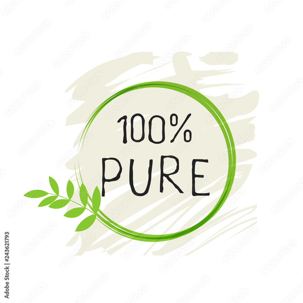100 Pure label and high quality product badges. Bio healthy Eco food organic, bio and natural product icon. Emblems for cafe, packaging etc. Vector 100 Pure label and high quality product badges. Bio healthy Eco food organic, bio and natural product icon. Emblems for cafe, packaging etc. Vector
