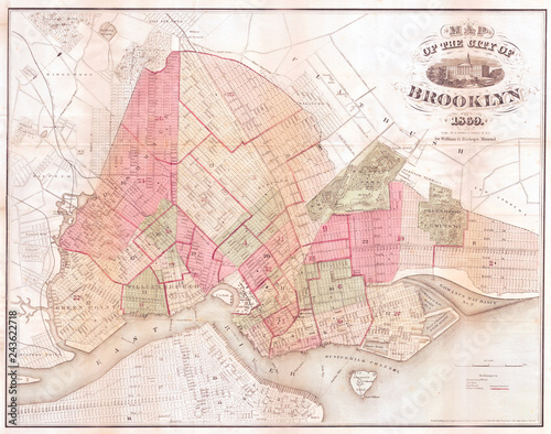 1869  Bishop Map of Brooklyn  New York